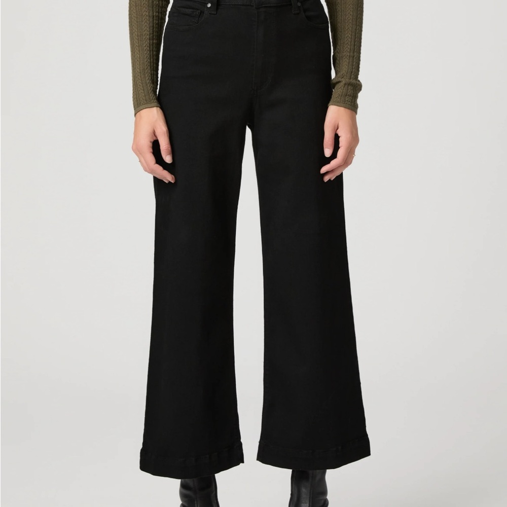 Paige Women's Anessa Wide-Leg Crop Jeans Black